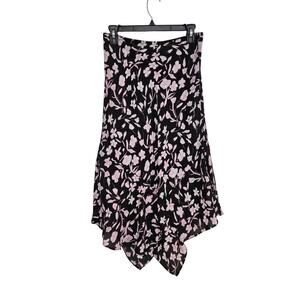 Vintage 90s Fashion Bug Floral Maxi Skirt Asymmetrical Size M Whimsy Fairycore